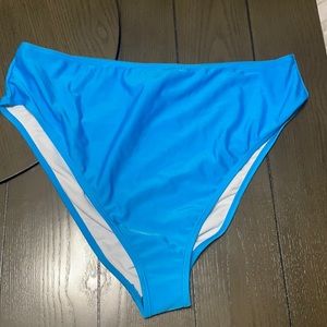 Blue High Waisted Bikini Bottom (Size 18)
